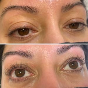 brow and lash before and after